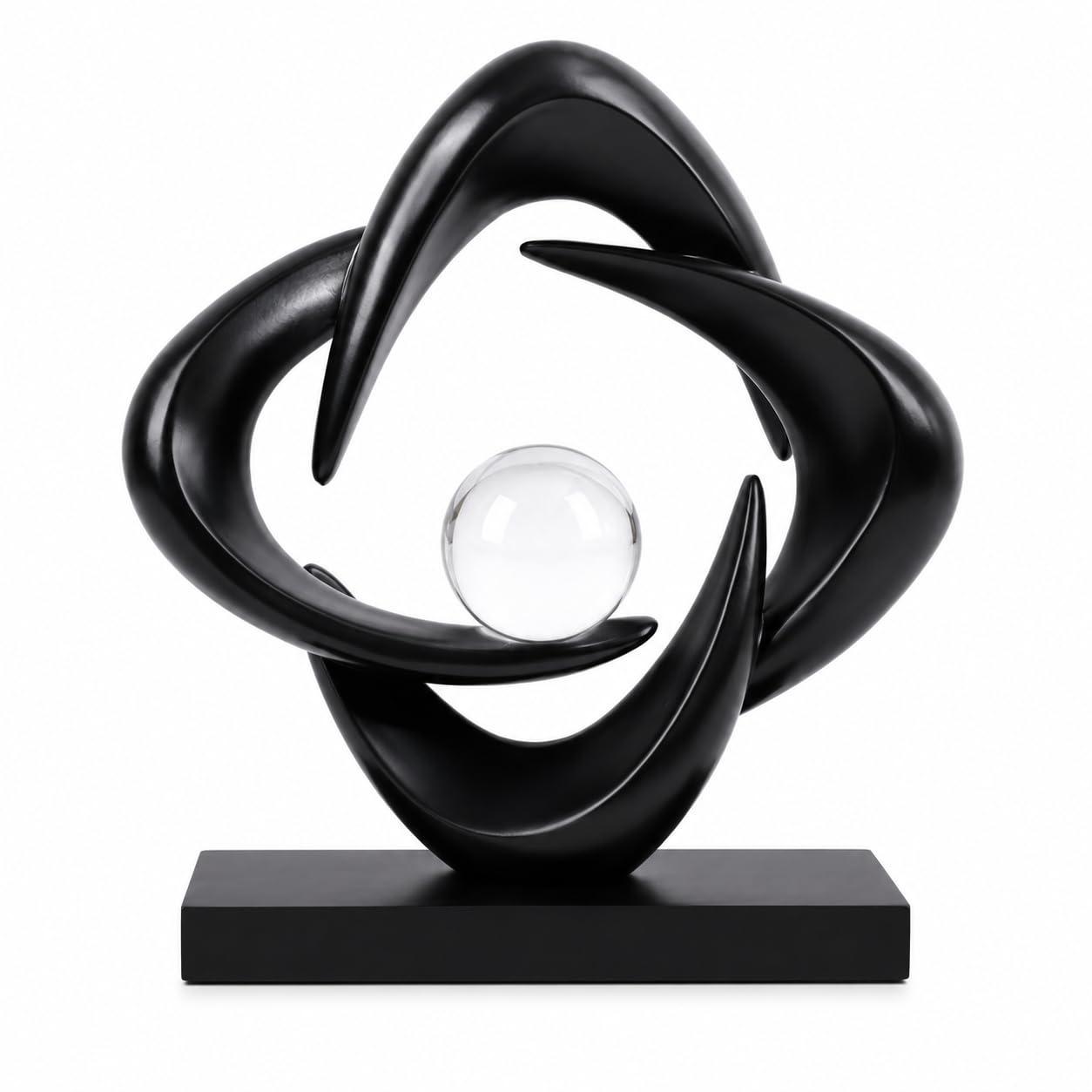 XYQXYQ Abstract Art Sculpture, Resin Gold Decorative Statue, Modern White Ornaments for Living Room, Decorativas Modernas for Coffee Table/Entryway/Office Collectibles (Black)