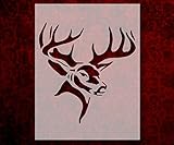 Hunting Buck Head Deer Stencil Template Reusable 8.5 x 11 Inches for Painting on Walls, Wood, Arts...