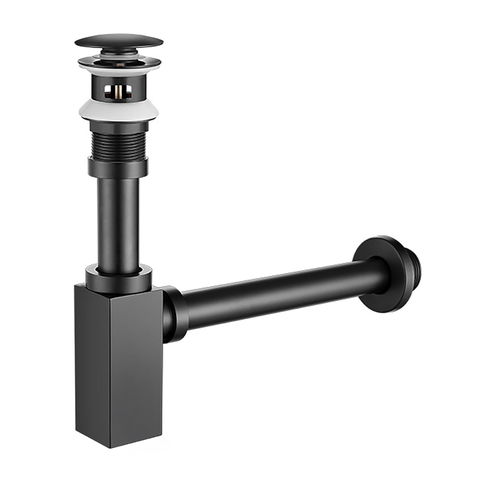 Siphon Waschbecken Edelstahl,Pop Up Ablaufventil,Ablaufventil mit Überlauf,Geruchsverschluss,Höhenverstellbar Abflussrohr Waschbecken,Universal Abflussrohr 1 1/4"