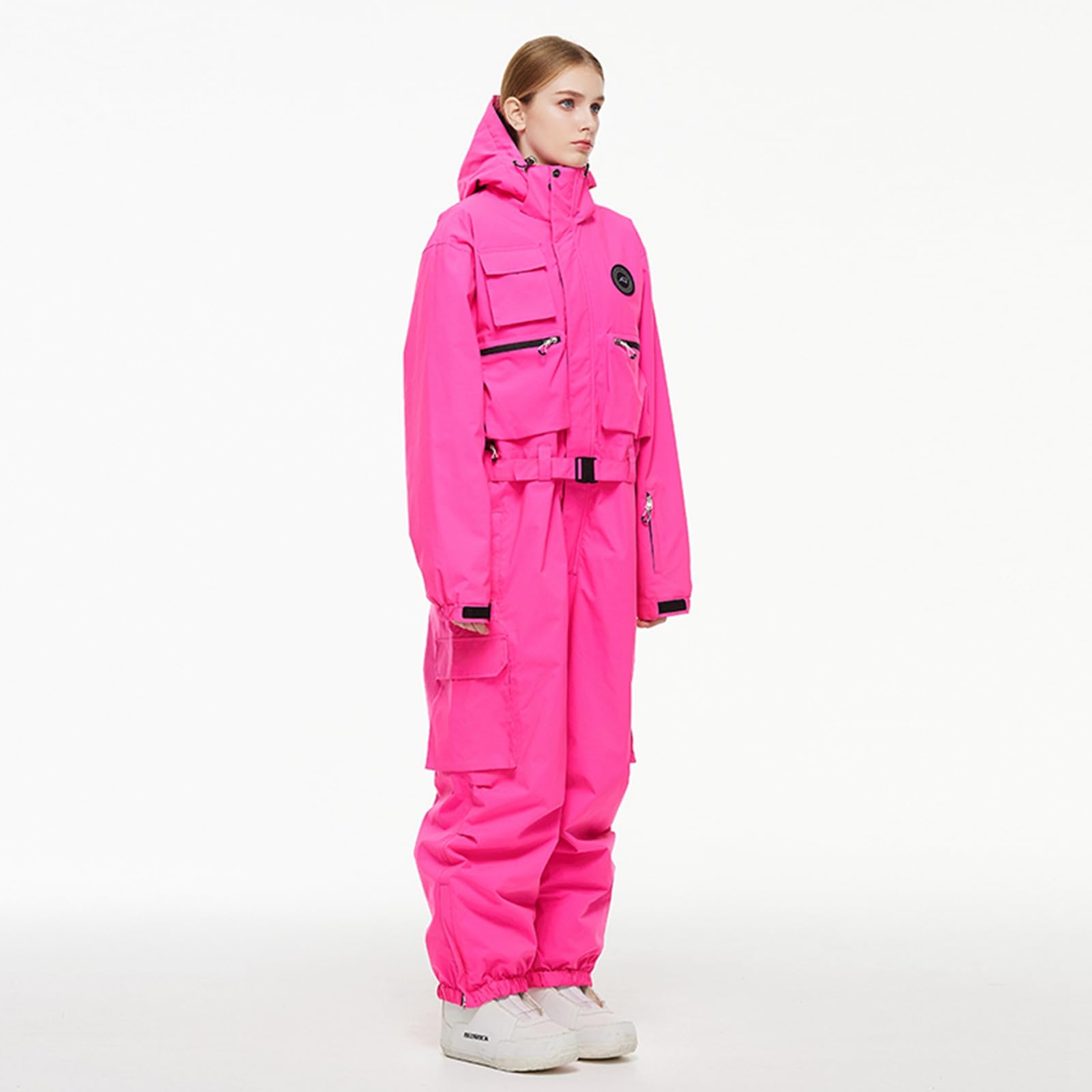 Generisch 2026 Tuta da sci monopezzo oversize per uomo e donna per la stagione della neve Tuta da sci mono impermeabile e isolata (L)