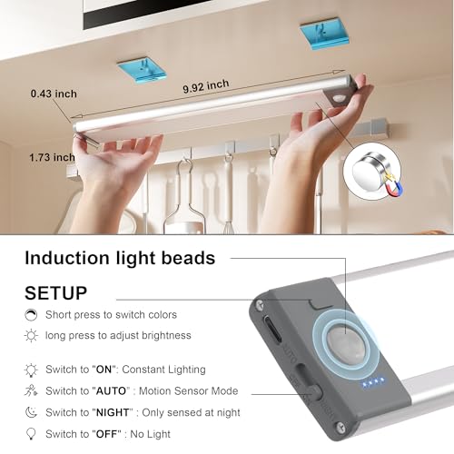 Image of Rv Exterior Light Camping Trailer Accessories Camper Accessories for Outside Rechargeable Lights Under Cabinet Rv Porch Light Led 2PCS (White, 46 LED)