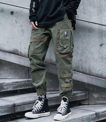 MOKEWEN Men's Pockets Tapered Leg Tech Cargo Pants4