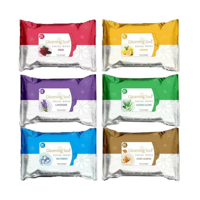 Radiant Glow Facial Wipes for Women's - 25 Pulls (each), Pack of 6-image-14
