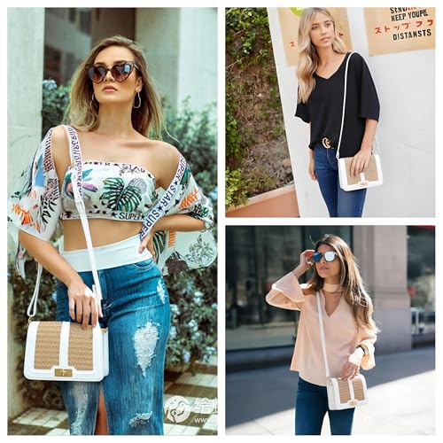 Image of Ayliss Straw Crossbody Bags for Women Straw Purses Handbags Shoulder Clutch Purse Summer Beach Woven Bags for Vacation