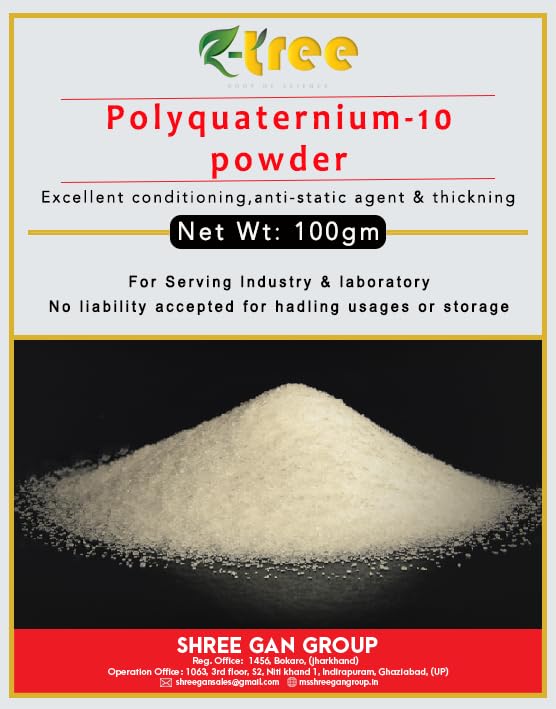 Polyquaternium-10 Powder 100gm Cosmetics grade, Excellent conditioning, anti-static agent film former thickening and fixative in all skincare and hair care products