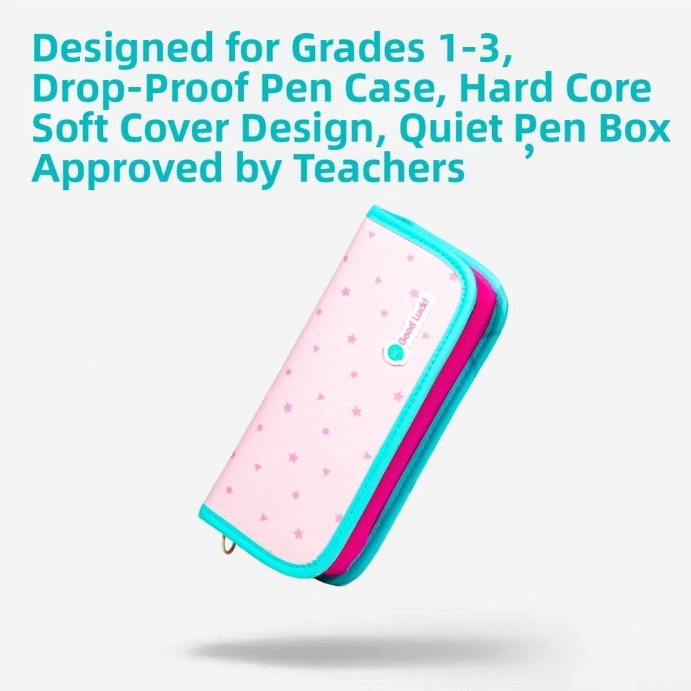 Estuche Tres Compartimentos Grande Multicapa Lápices Rotuladores Tela Oxford Impermeable Uso Diario Escuela Universidad 22x10x8cm(pink)
