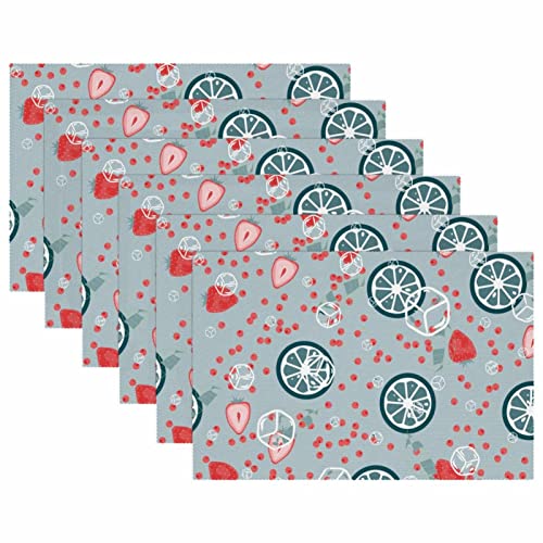 Set de table motif aquarelle fruits抗热耐磨 table à manger x6 - 6