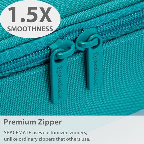 Image of SPACEMATE Pencil Case Pouch Box Bag School Supplies Girls Boys Kids, Cute Preppy Stuff Large Big Capacity Aesthetic Pen Organizer, Back to College Stationary, Teal, Classic Stlye, 1800ml