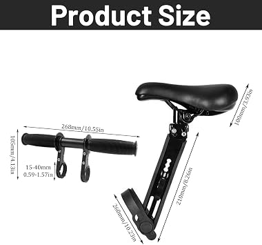 Children's seat for bicycle, mountain bike, front child seat, front bicycle seat with handlebar attachment, portable, removable children's bicycle seat for children from 2 to 6 years