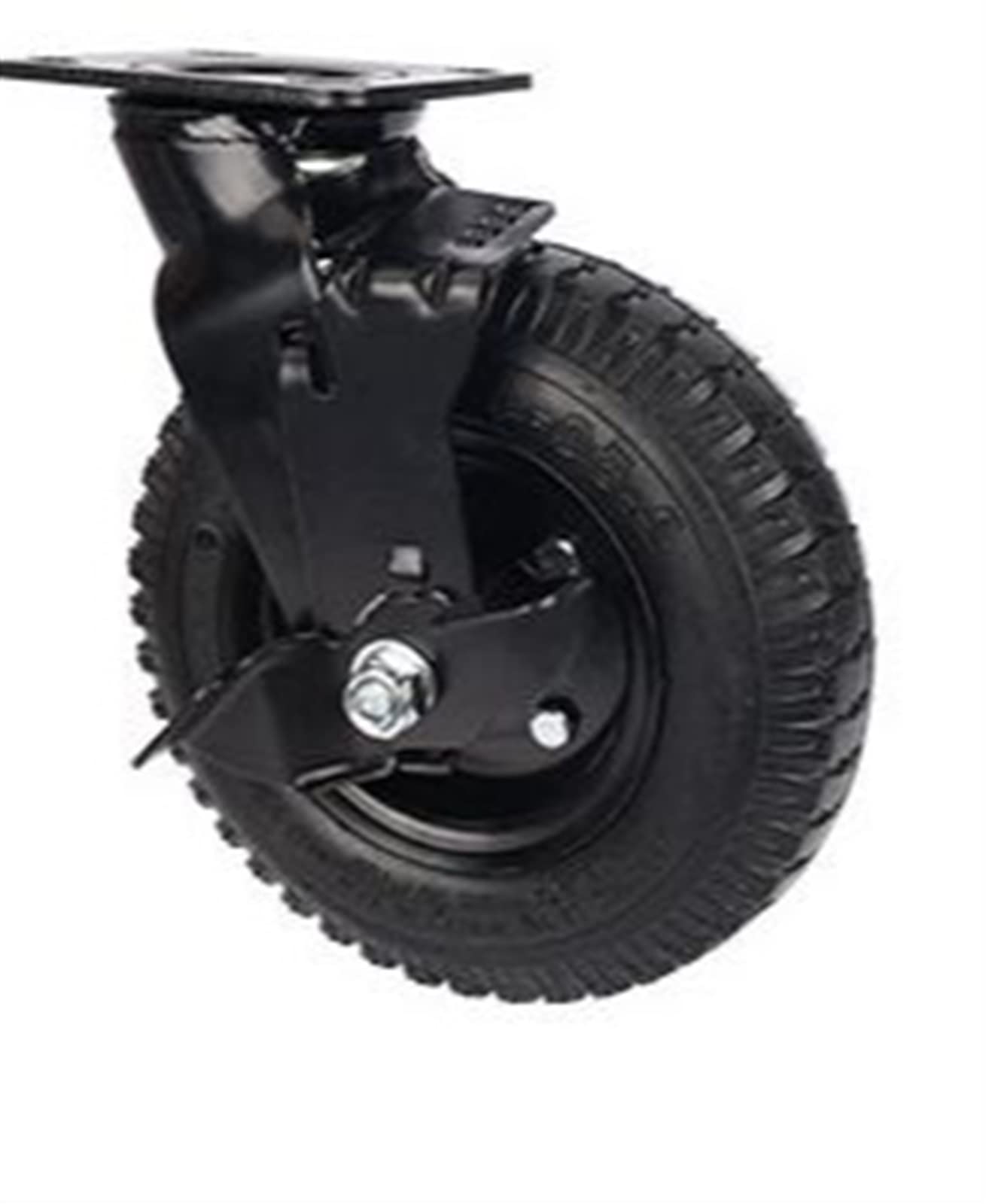 Roue en caoutchouc gonflable de 8 pouces avec monture robuste freinée - 6