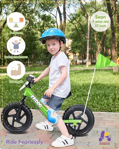Image of KRIDDO Pro Toddler Balance Bike 2+ Year Old with Hand Brake and Kickstand