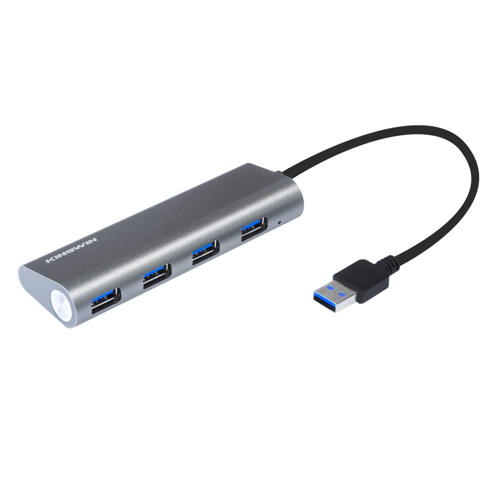 Kingwin USB Hub 4-Port (5Gps) Transfer Speed Data Hub for Flash Drive & Card Reader on MacBook Pro, Mac Computer, Mini Computer, Mac Pro, and more