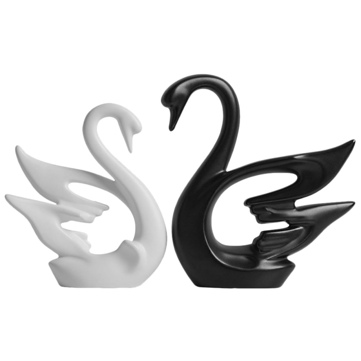 Figurines en céramique cygne pour une décoration de salon et bureau moderne