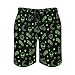 Meaudiwes Summer Beach Shorts for Men, Fashion Quick Dry Board Shorts Green Alien Moon Planet Black Lightweight Swim Trunks with Drawstring (M)