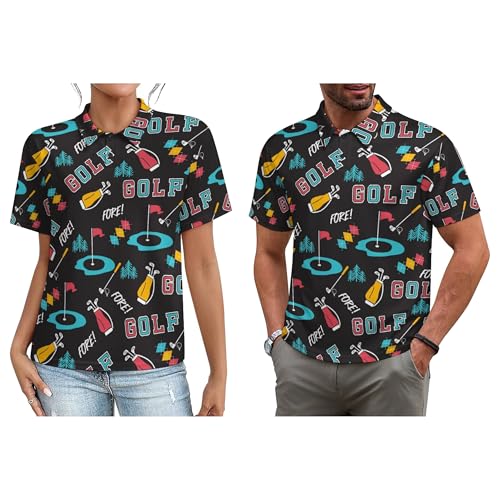 Doodle Matching Golf Shirts for Couples