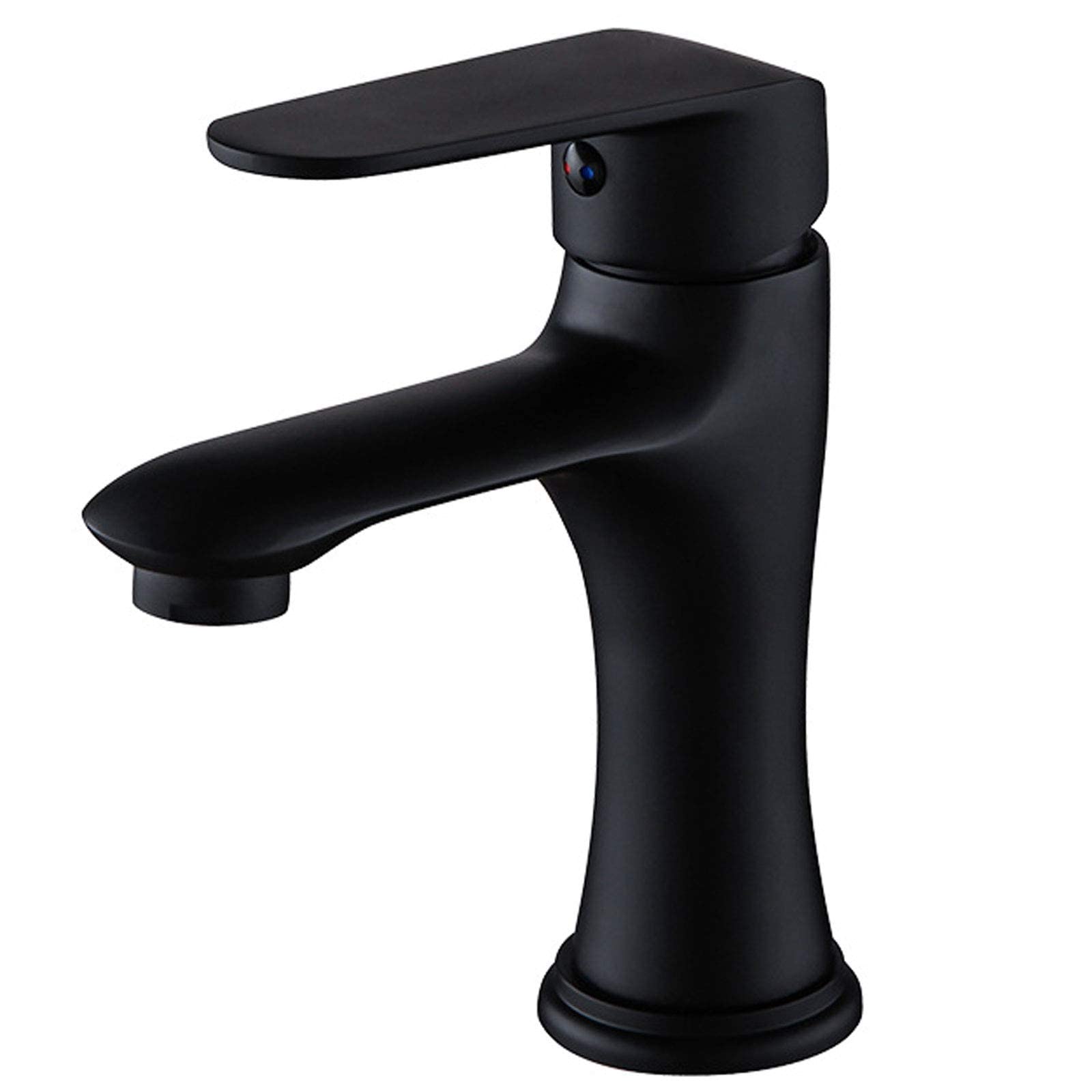 Grifo mezclador for lavabo de baño, grifo mezclador de latón con válvulas de aireador de cerámica, grifo monomando for baño for baño, cocina, inodoro, hotel, restaurante, gris (Color : Noir)