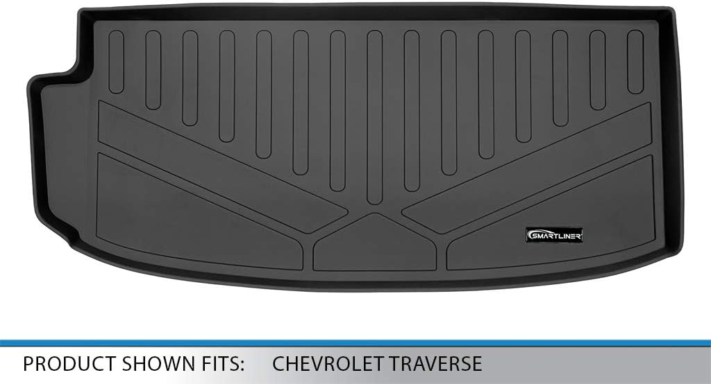 SMARTLINER All Weather Custom Fit Cargo Trunk Liner Floor Mat Behind 3rd Row Compatible with 2018-2023 Chevrolet Traverse