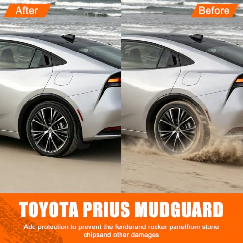 Image of Mud Flaps Splash Guards for 2023 2024 2025 2026 Toyota Prius, Durable ABS Mud Guards, Protects Against Mud, Rocks, and Debris (4PCS)