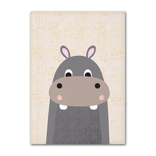 SCZOYJKWY Lion Giraffe Elephant Zebra Monkey Nursery Wall Art Canvas Painting Nordic Posters And Print Picture Baby Kid Room Decor(G,A4 21X30cm No Framed)