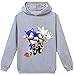 Silver Basic Tamaño Unisex para Niños Sonic The Hedgehog Sudadera con Capucha Sudadera Sonic Adventure Cosplay Sonic Ropa para Niños y Niñas Adolescentes 100,Gris Sonic&Silver-4