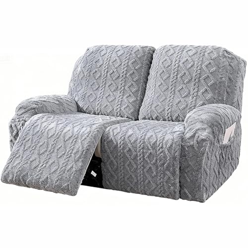 Image of JOKIVTOU Loveseat Recliner Covers 6 Pieces Reclining Sofa Slipcovers with Pocket& Elastic Bottom, 2 Seaters Lazy Boy Non Slip Love Seat Sofa Couch Slipcover, Thick Soft Feel, Washable