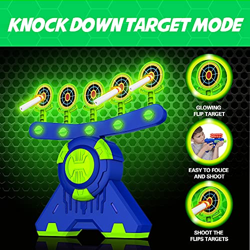 Image of BAODLON Shooting Games Toy for Age 5, 6, 7, 8, 9, 10+ Years Old Kids, Boys - Glow in The Dark Floating Ball Target with Foam Dart Toy Gun, 10 Balls /5 Targets - Ideal Gift