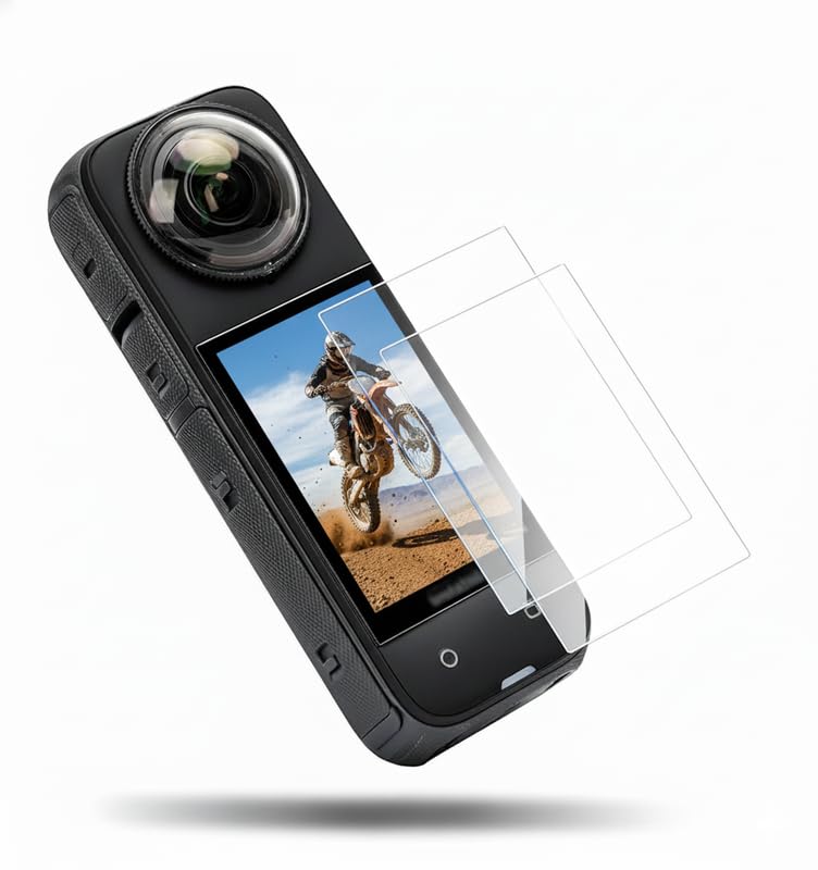 Saco Hydrogel Screen Protector for Insta360 X3 Action Camera – Glossy, Scratch Resistant, Anti-Fingerprint, Self-Healing – Pack of 2