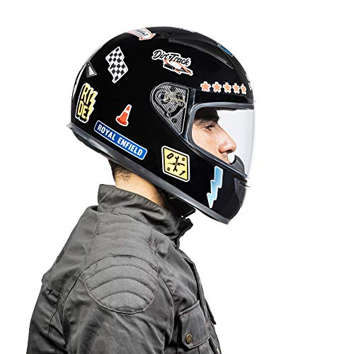 Image of Royal Enfield Full Face Helmet with clear Visor Black, Size: M( 57-58cm)
