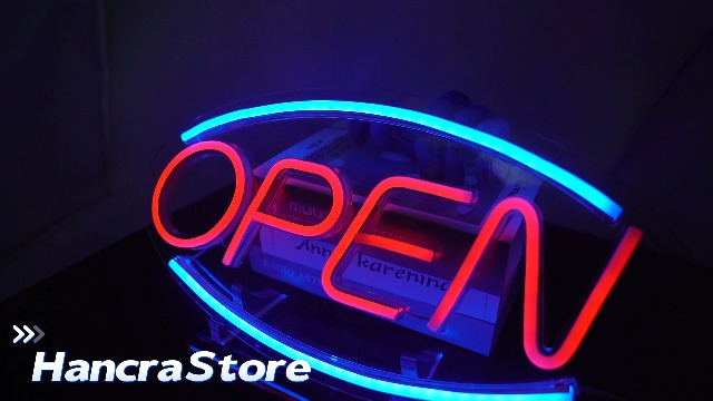 Open Neon Sign LED Protecu 3D Art Open Neon Sign, USB Powered Neon