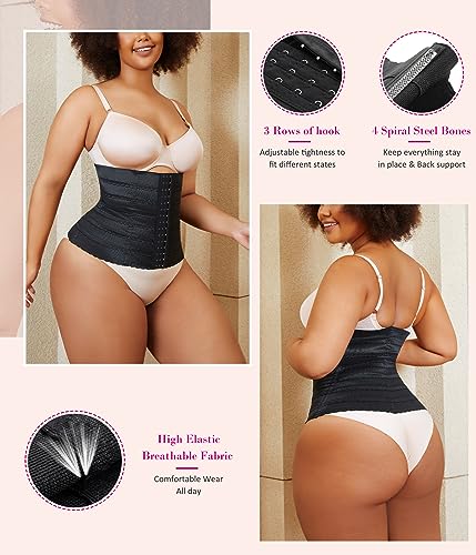 Nebility Waist Cincher Shapewear Tummy Control Plus Size Waist Trainers for Women Belly Trimmer Body Shaper Corset Girdle2