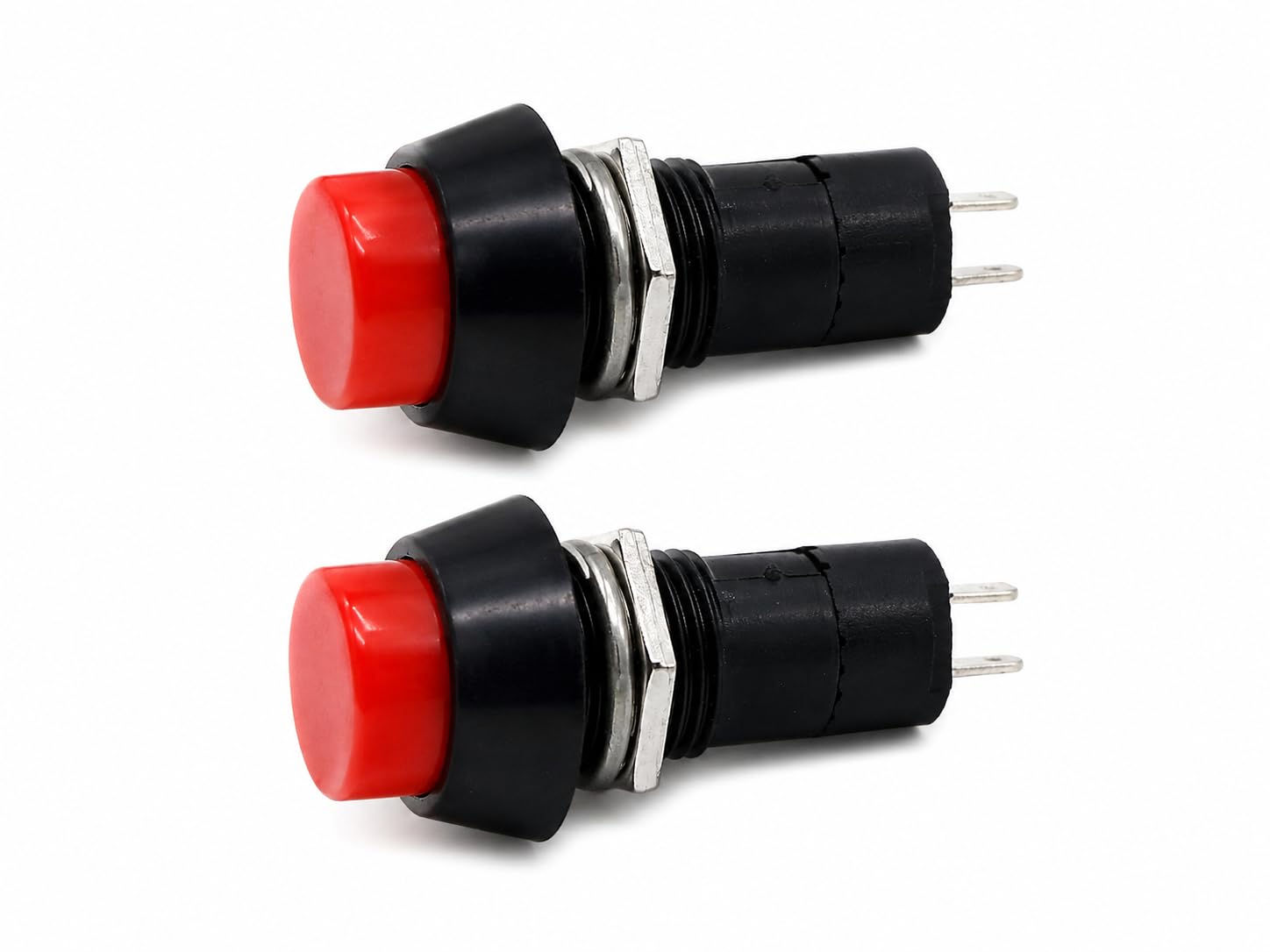 PACK OF 2 Push Button 2-Pin Self-Locking SPST RED On-Off Switch-image-27