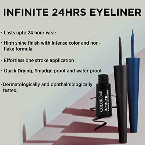 Colorbar Infinite 24 Hours Eyeliner, Black 001, 2.5ml | non-transfer, sweat proof formula | Lasts upto 24 hours - Image 6