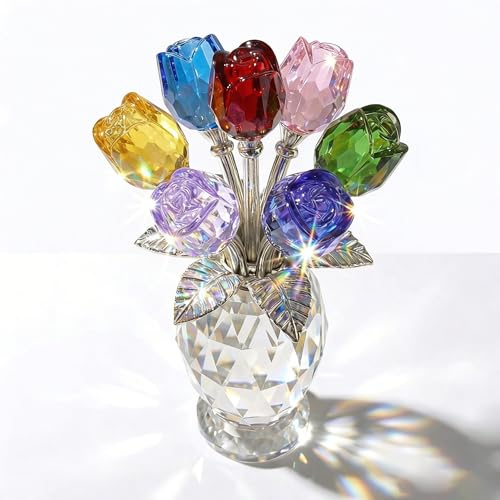Elegant Crystal Rose Figurine with Gift Box – 7...