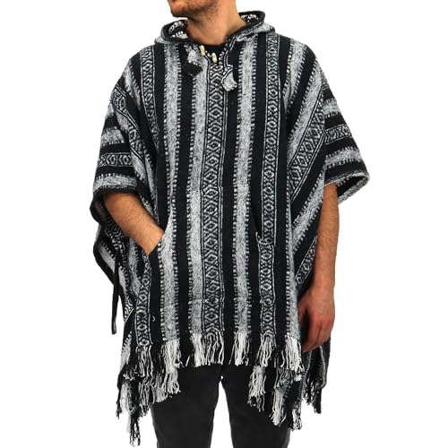 Poncho de style mexicain haut de gamme en pur coton tissé main Gheri