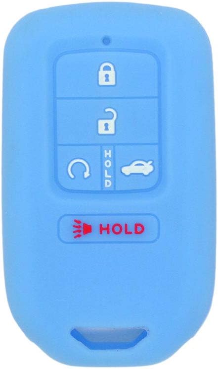SEGADEN Silicone Cover Protector Case Holder Skin Jacket Compatible with Honda 4+1 Hold Button 5 Buttons Smart Remote Key Fob CV4211 Light Blue