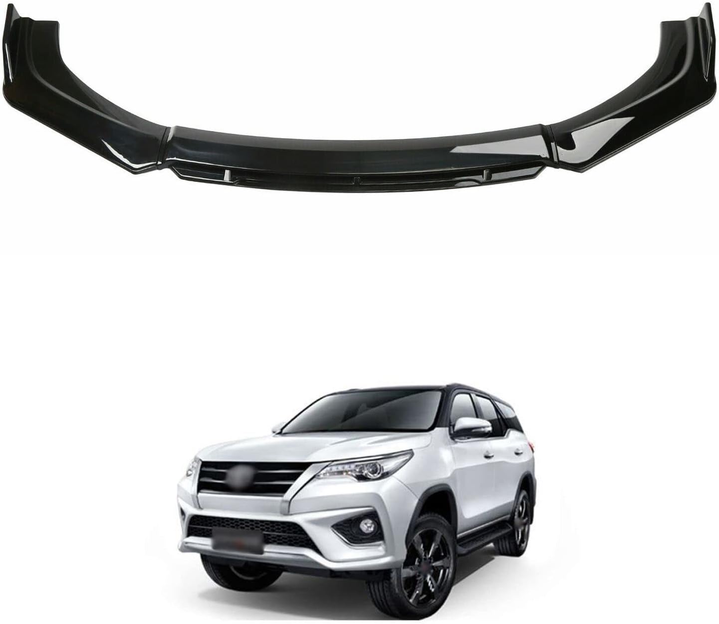 Universal Front Bumper Lip Kit, Car Front Bumper Spoiler Splitter Body Kit Side Skirt Front Bumper Protector Guard Scratch-Resistant fits Compatible with Fortuner