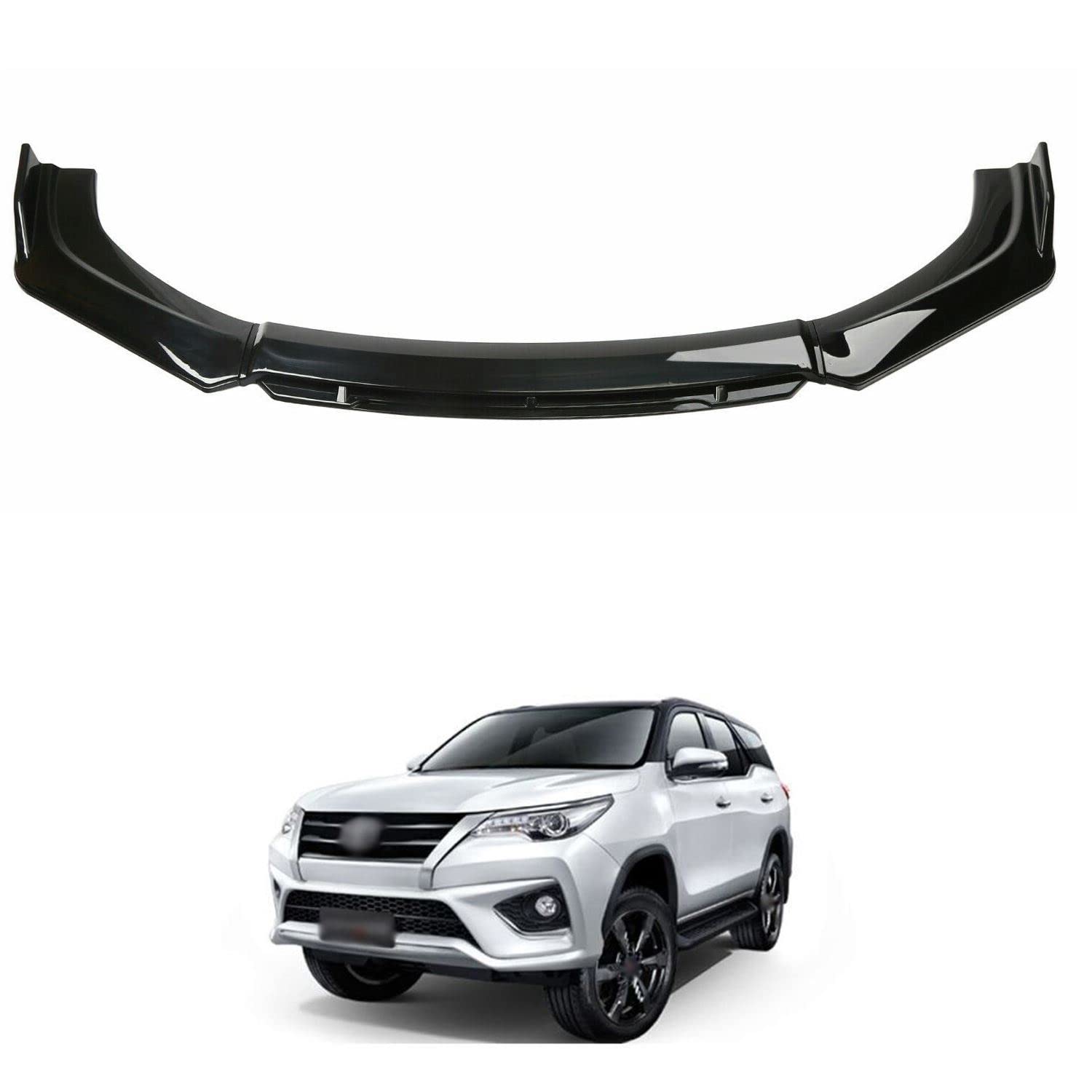 XZRTZ Universal Front Bumper Lip Kit, Car Front Bumper Spoiler Splitter Body Kit Side Skirt Front Bumper Protector Guard Scratch-Resistant fits Compatible with Fortuner