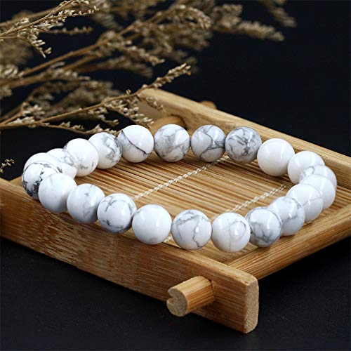 Image of Clearain Natural Gemstones Bracelet 8mm Chakra Round Beads Energy Power Crystal Reiki Healing Elastic Stretch 7 Inch for Women Men Unisex
