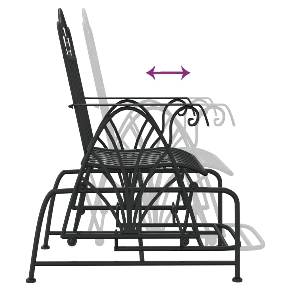 vidaXL Banco balancín de Acero Negro 61 cm