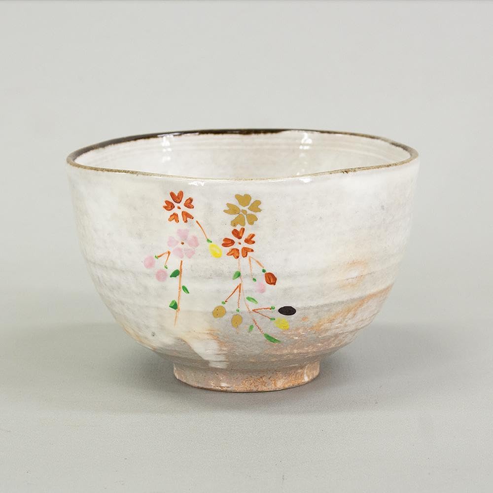 Amazon.co.jp: 吉峯窯 浅見与し三 作 桜絵茶碗 共箱 茶道具 抹茶碗