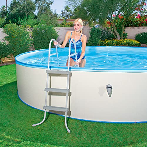 Escalera para piscina elevada de 42 pulgadas acero durable miniatura 3
