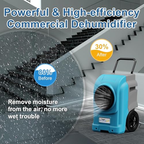 Image of ALORAIR 270 PPD LGR Commercial Dehumidifier with Pump & Drain Hose, Portable Industrial Dehumidifiers with Wheels for Water Damage Restore, Basement, Garage, 6 Years Warranty
