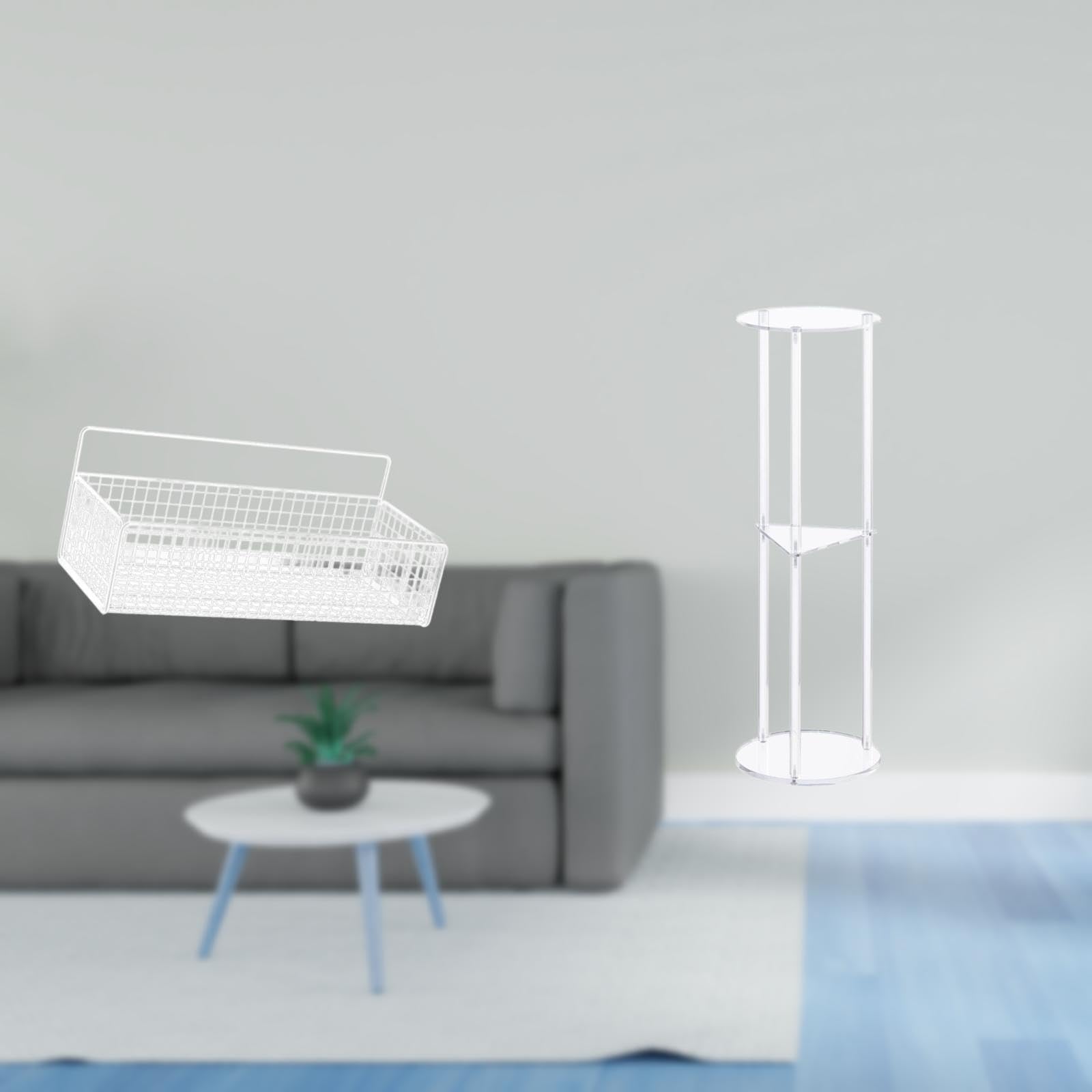 SECRET DESIRE Acrylic Side Table for Small Spaces and Easy Assembly Clear Bedside Table for Office Balcony Decor and Convenient Drink Placement-image-40
