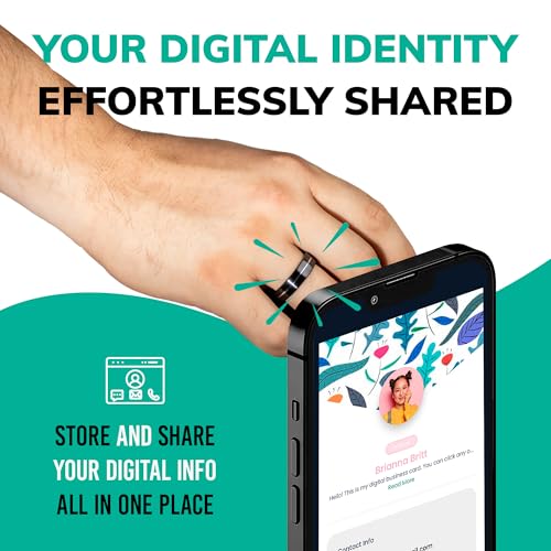 CONTACT CO. Smart Tungsten Elite NFC Ring, Sleek Smart Rings with Instant App-Free Sharing, Seamless Tool for Business Meetings and More, Size 112