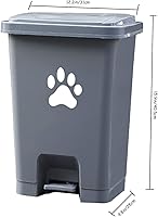 Vista 2 de Cubo de basura para excrementos de perro al aire libre, estación de residuos de perros con tapa, pedal manos libres, contenedor de basura