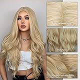 EUPSIIU 27'' Long Blonde Wave Wig for Women, Curly Synthetic Hair for Cosplay Party, Daily Use - Image 5