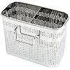 Stainless Steel Utensil Chopsticks Holder & Drying Rack - 2 Compartments With Hooks, 5.4"L X 4.3"H X 2.6"W, Dishwasher Safe