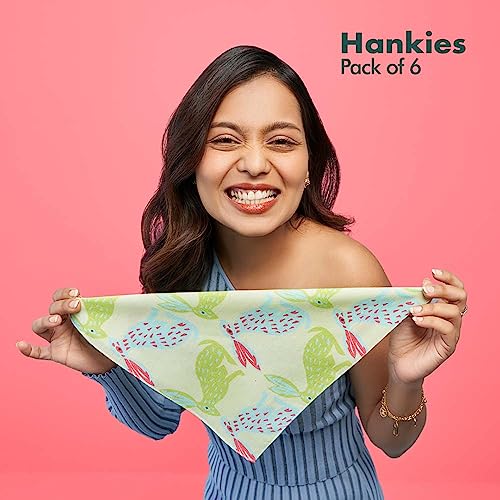 Image of HexaFun 100% Pure Organic Cotton Unisex Handkerchief, Multi-color & Printed, Soft & Stylish, Hankies for Men & Women