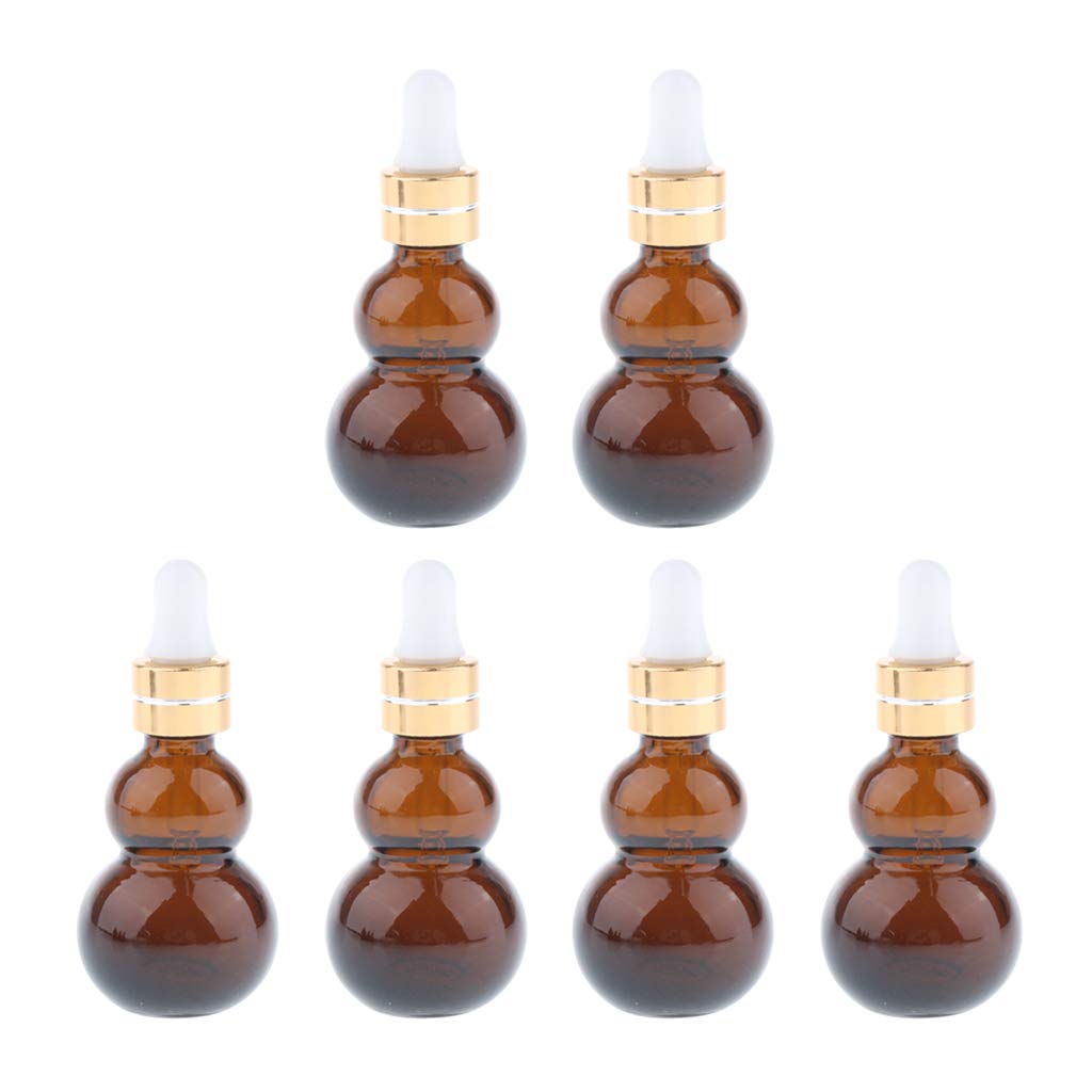 5 sztuk 6 x szklany pojemnik z zakraplaczem tykwy 10 ml, 6 sztuk