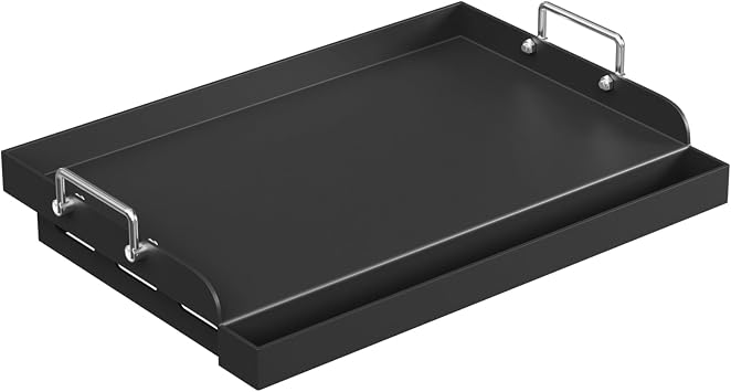 25" x 16" Griddle Plate for Gas Grill, Universal Flat Top Griddle Plate for BBQ Gas Stove Charcoal, Nonstick Carbon Steel Coating Cooking for Camping Tailgating